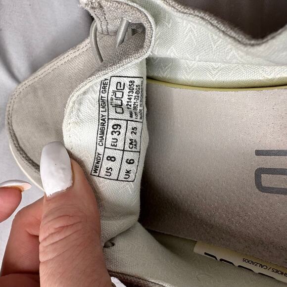 Hey Dude Wendy Chambray Shoes Light Grey 8 - Picture 6 of 10